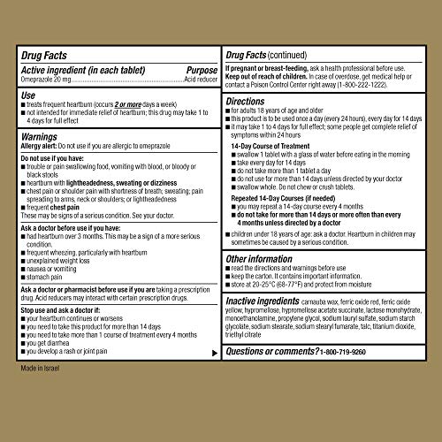 GoodSense Omeprazole Delayed Release Tablets 20 mg, Stomach Acid Reducer for ...