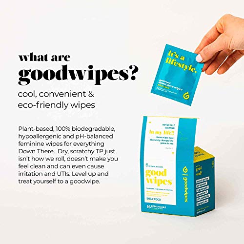 Goodwipes Down There Feminine Hygiene Wipes, Shea-Coco Scent, Individually Wr...