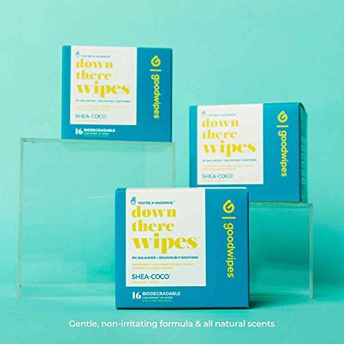 Goodwipes Down There Feminine Hygiene Wipes, Shea-Coco Scent, Individually Wr...