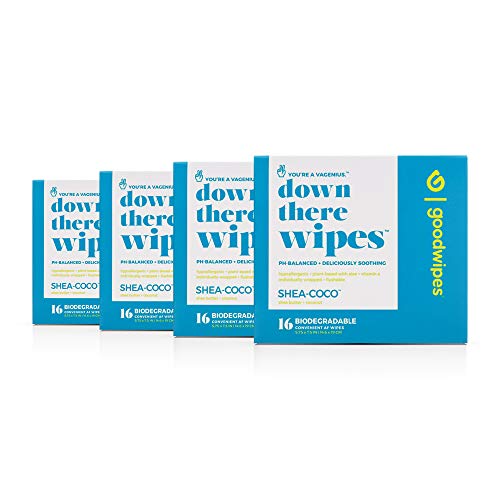 Goodwipes Down There Feminine Hygiene Wipes, Shea-Coco Scent, Individually Wr...