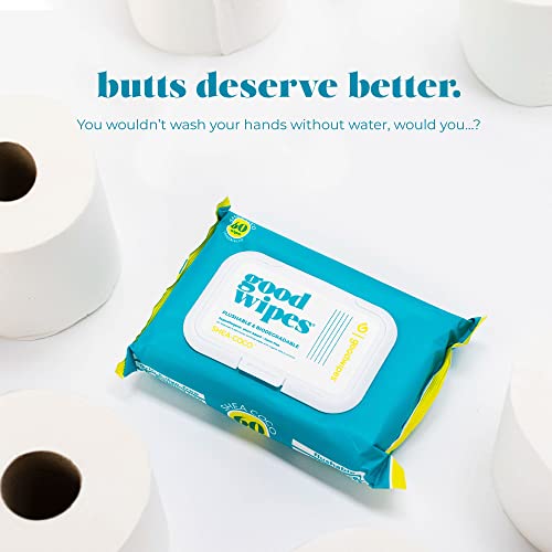 Goodwipes Flushable & Biodegradable Wipes with Botanicals, Dispenser for At-H...