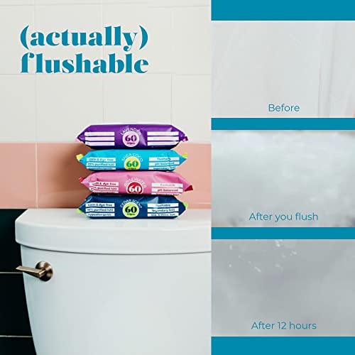 Goodwipes Flushable & Biodegradable Wipes with Botanicals, Dispenser for At-H...