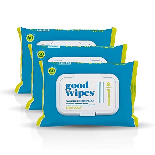 Goodwipes Flushable & Biodegradable Wipes with Botanicals, Dispenser for At-H...