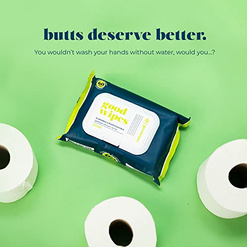 Goodwipes Flushable & Plant-Based Wipes with Botanicals | Dispenser for At-Ho...