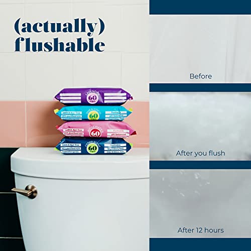 Goodwipes Flushable & Plant-Based Wipes with Botanicals | Dispenser for At-Ho...