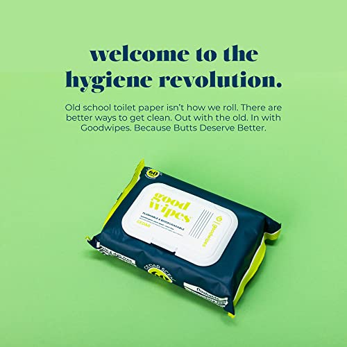 Goodwipes Flushable & Plant-Based Wipes with Botanicals | Dispenser for At-Ho...