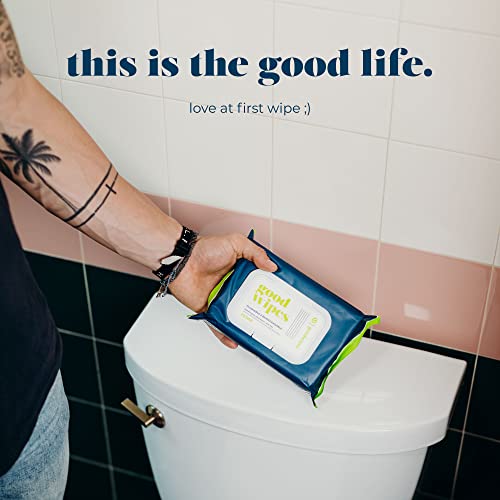 Goodwipes Flushable & Plant-Based Wipes with Botanicals | Dispenser for At-Ho...