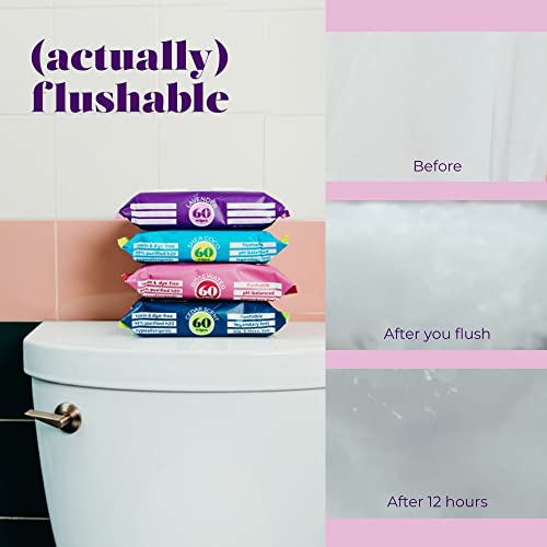 Goodwipes Flushable Butt Wipes, Lavender Scent, Biodegradable with Botanicals...