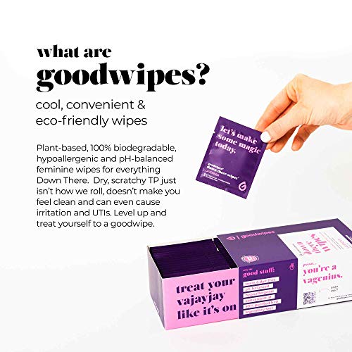 Goodwipes Flushable Down There Feminine Hygiene Wipes, Lavender Scent, Indivi...