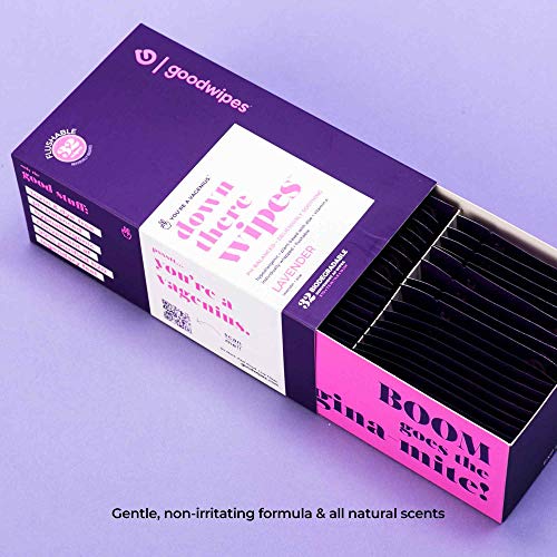 Goodwipes Flushable Down There Feminine Hygiene Wipes, Lavender Scent, Indivi...