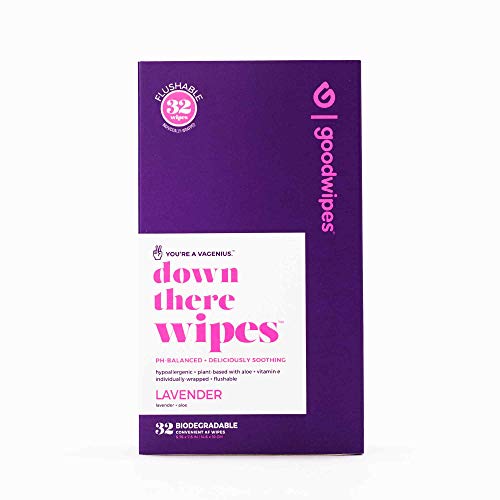 Goodwipes Flushable Down There Feminine Hygiene Wipes, Lavender Scent, Indivi...