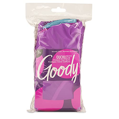 Goody Styling Essentials Shower Cap, 3 count, Colors May Vary