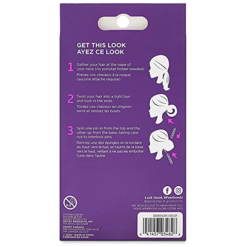 Goody Hair Simple Styles Mini Spin Hair Pin, Great for All Hair Types, Colors...