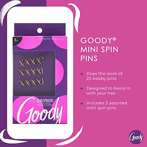 Goody Hair Simple Styles Mini Spin Hair Pin, Great for All Hair Types, Colors...
