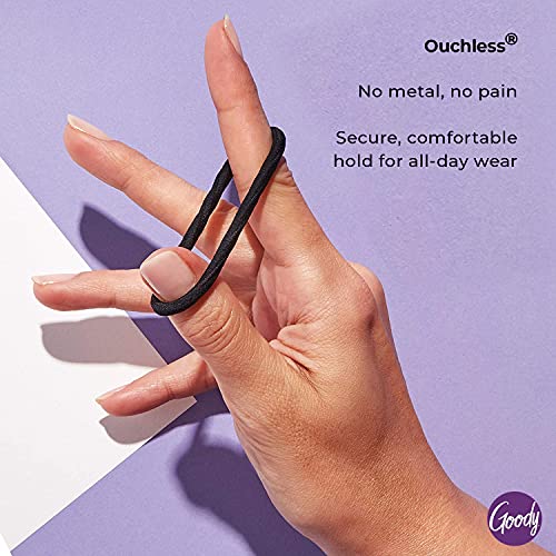 Goody Ouchless Womens Elastic Hair Tie - 27 Count, Black - 4MM for Medium Hai...