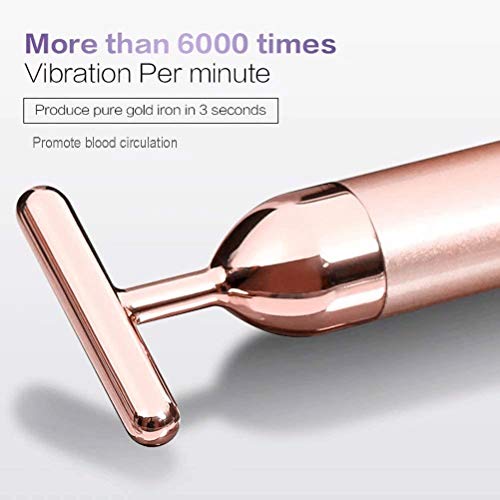 Beauty Bar 24k Golden Pulse Facial Massager, GOODYBUY T-Shape Electric Sign F...