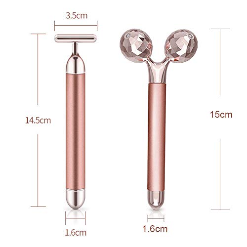 GOODYBUY Beauty Bar 24k Gold Skin Care Face Massager Roller, 2 in 1 Electric ...