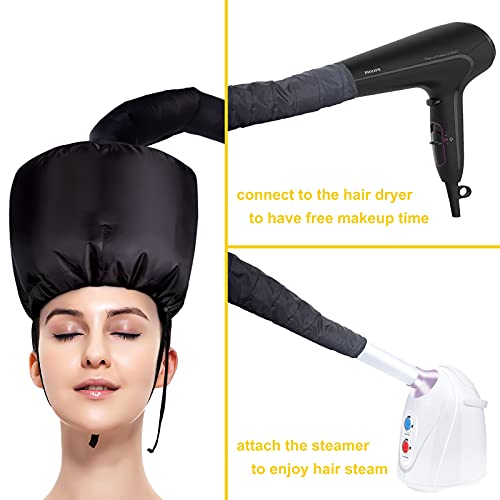 Hair Steamer Attachment Adjustable Soft Hair Bonnet Hood with Headband, Hair ...