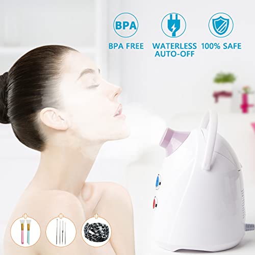 Nano Facial Steamer with Extendable Arm, Cold/Warm/Hot Face Steamer for Facia...