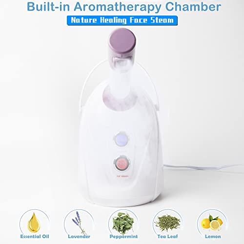 Nano Facial Steamer with Extendable Arm, Cold/Warm/Hot Face Steamer for Facia...