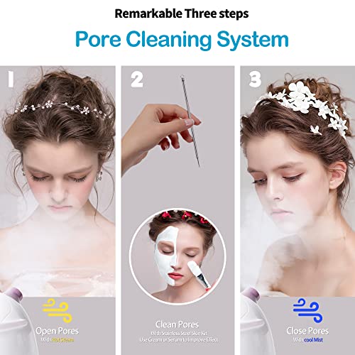 Nano Facial Steamer with Extendable Arm, Cold/Warm/Hot Face Steamer for Facia...