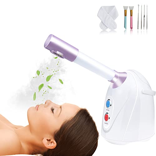 Nano Facial Steamer with Extendable Arm, Cold/Warm/Hot Face Steamer for Facia...