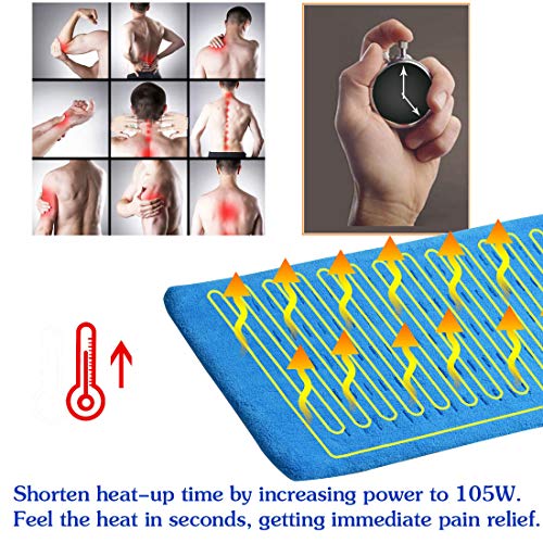 Heating Pad Electric Fast-Heating for Back/Waist/Abdomen/Shoulder/Neck Pain a...