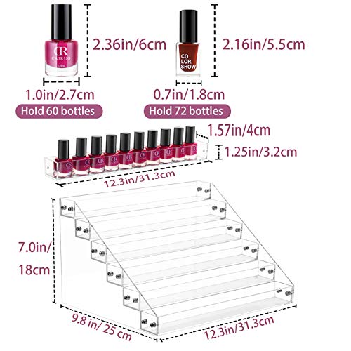 Gospire 6 Tier Clear Acrylic Nail Polish Ink Rack Sunglasses Organizer Eyegla...