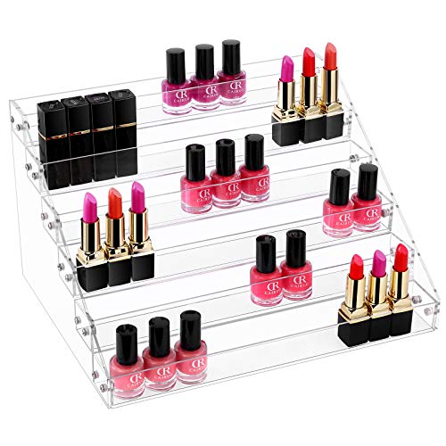 Gospire 6 Tier Clear Acrylic Nail Polish Ink Rack Sunglasses Organizer Eyegla...