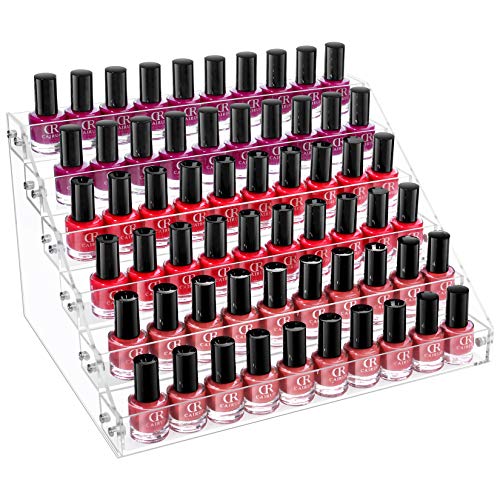 Gospire 6 Tier Clear Acrylic Nail Polish Ink Rack Sunglasses Organizer Eyegla...