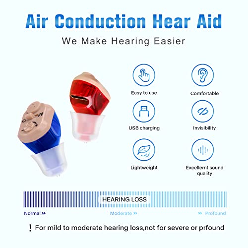 New Hearing Aids, Rechargeable Hearing Amplifier to Aid Adults Seniors Hearin...