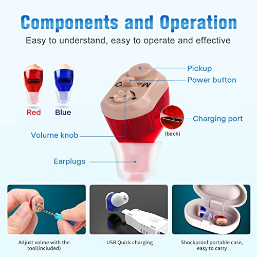 New Hearing Aids, Rechargeable Hearing Amplifier to Aid Adults Seniors Hearin...