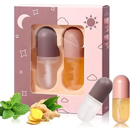 Syrup Cosmetics Lip Plumper - 2 Sets Syrup Day and Night Lip Plumper, Flawles...