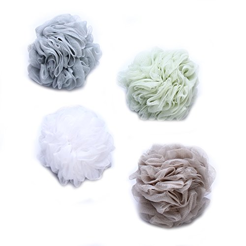 Goworth Large Bath Shower Sponge Pouf Loofahs 4 Packs 60g Each Eco-friendly E...