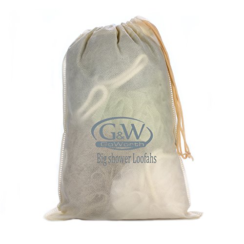 Goworth Large Bath Shower Sponge Pouf Loofahs 4 Packs 60g Each Eco-friendly E...