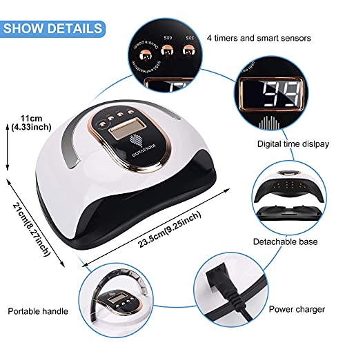 168W UV Led Nail Lamp Faster Gel Nail Dryer LED Nail Light GOYAESQUE Professi...