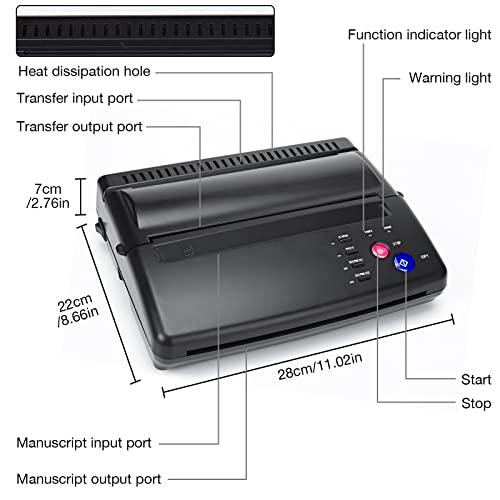 Goyappin Tattoo Printer Machine, Tattoo Stencil Printer with 20 Pcs Tattoo Tr...