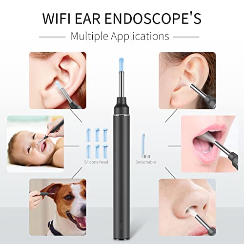GPEESTRAC Ear Wax Removal Ear Camera Wireless Ear Otoscope with 6 LED Light E...