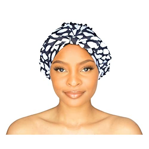 GRACE & COMPANY Luxury Shower Cap For Women - 100% Waterproof, Reusable, Wash...