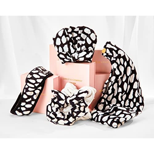 GRACE & COMPANY Luxury Shower Cap For Women - 100% Waterproof, Reusable, Wash...