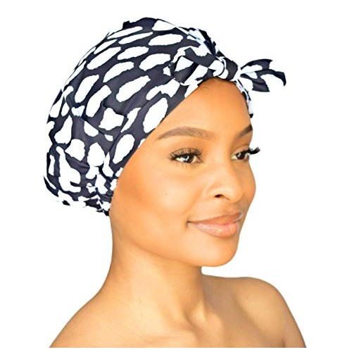 GRACE & COMPANY Luxury Shower Cap For Women - 100% Waterproof, Reusable, Wash...