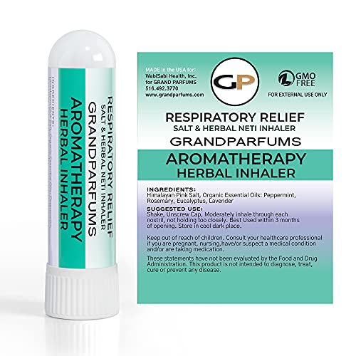 Portable Herbal Salt Inhaler, Pocket Nasal Inhaler with Peppermint, Rosemary,...