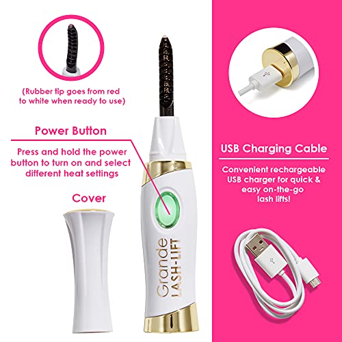 Grande Cosmetics LASH-LIFT Heated Lash Curler, Rechargeable and Travel Friend...