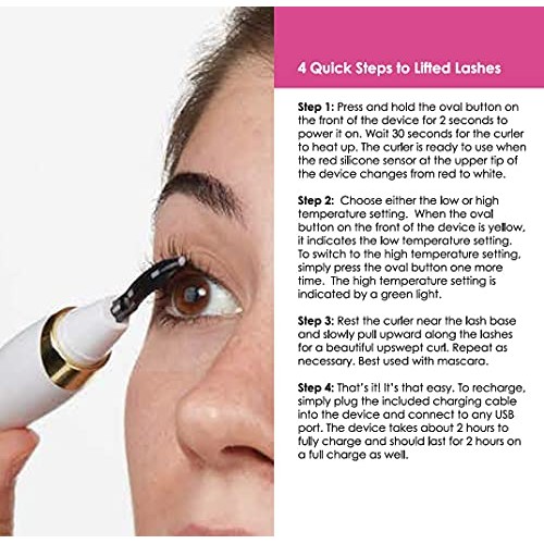 Grande Cosmetics LASH-LIFT Heated Lash Curler, Rechargeable and Travel Friend...