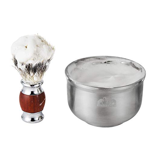 Grandslam Shaving Soap Bowl, 304 Heavy Duty Stainless Steel Shaving Lather Bo...