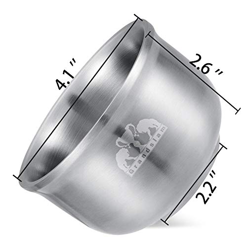 Grandslam Shaving Soap Bowl, 304 Heavy Duty Stainless Steel Shaving Lather Bo...