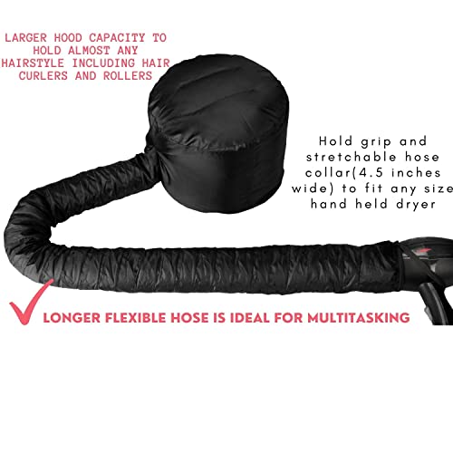 Soft Bonnet Hood Hair Dryer Attachment with Headband Integrated that Reduces ...