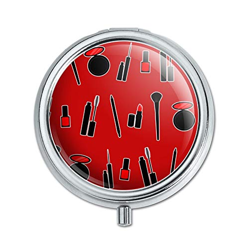 Makeup Lipstick Mascara Eyeliner Pattern Pill Case Trinket Gift Box