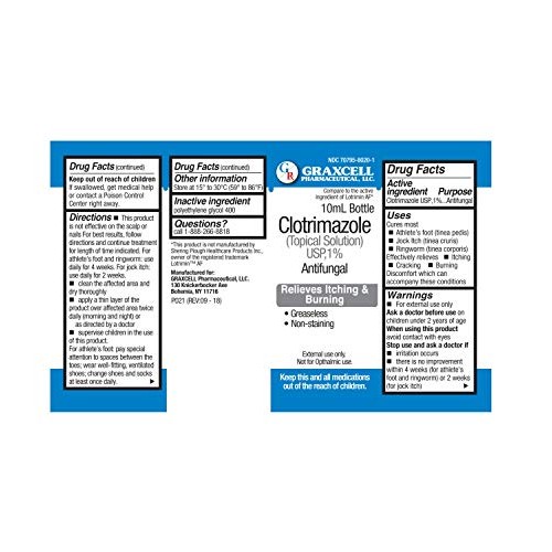 Graxcell Clotrimazole 1% Antifungal Topical Solution, 0.33 Fluid Ounce