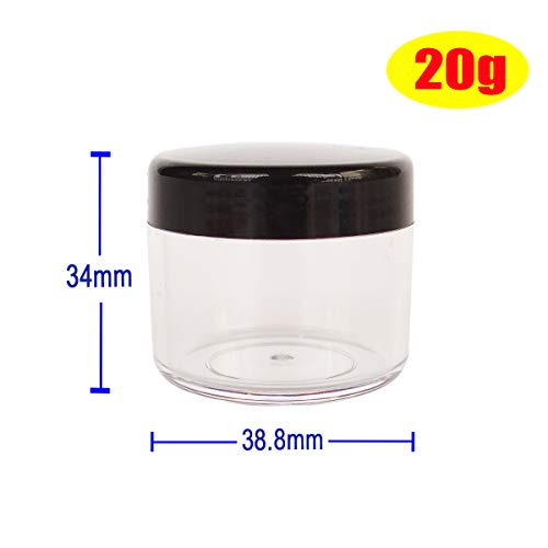 16pcs 20 Gram 20ml Jars, Small Cosmetic Sample Empty Container, Plastic Round...